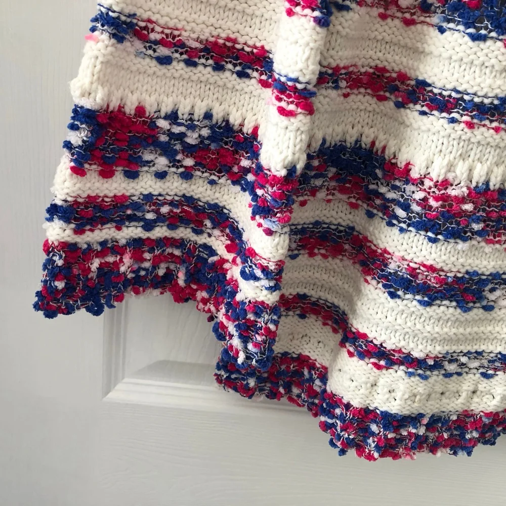 Ruby Rd Size M Vibrant Patriotic Knit Pullover Sweater Cozy Flared Sleeve - Picture 6 of 9